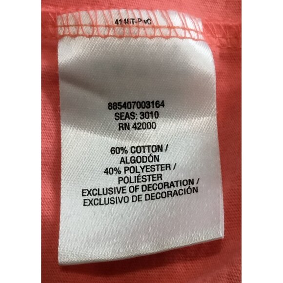 Basic Editions Plus-Size Top 2X Coral Pink Scoop Neck Short Sleeve - Picture 8 of 9